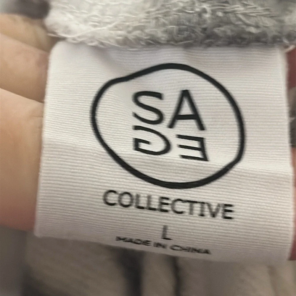 Sage‎ Collective Tie Dye Lounge Shorts Pavement Grey White Drawstring Large NEW